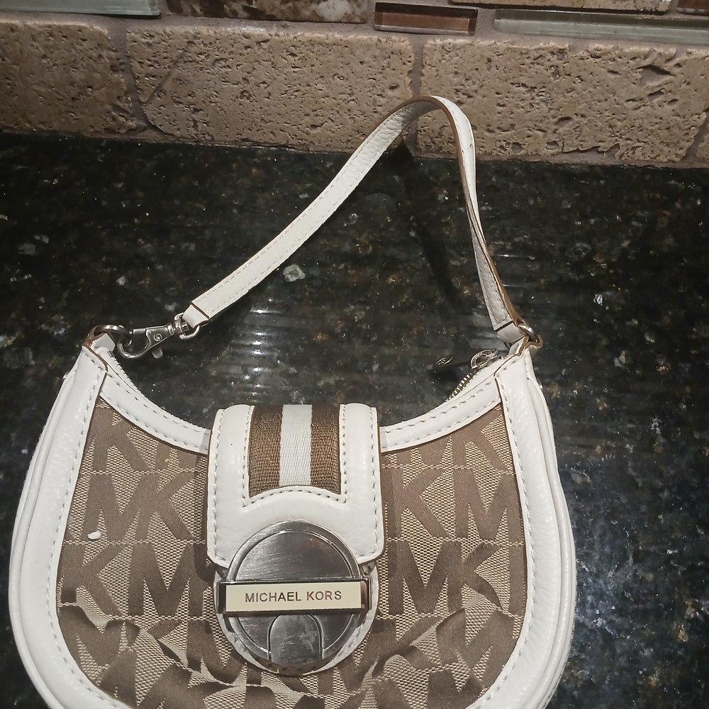 Michael Kors Brown and White Women's Bag